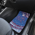 Personalized Western Bulldogs Football Mascot Car Mats Aboriginal Dot Art - Dreamtime Football Mascot