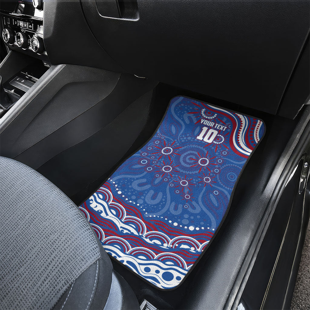 Personalized Western Bulldogs Football Mascot Car Mats Aboriginal Dot Art - Dreamtime Football Mascot