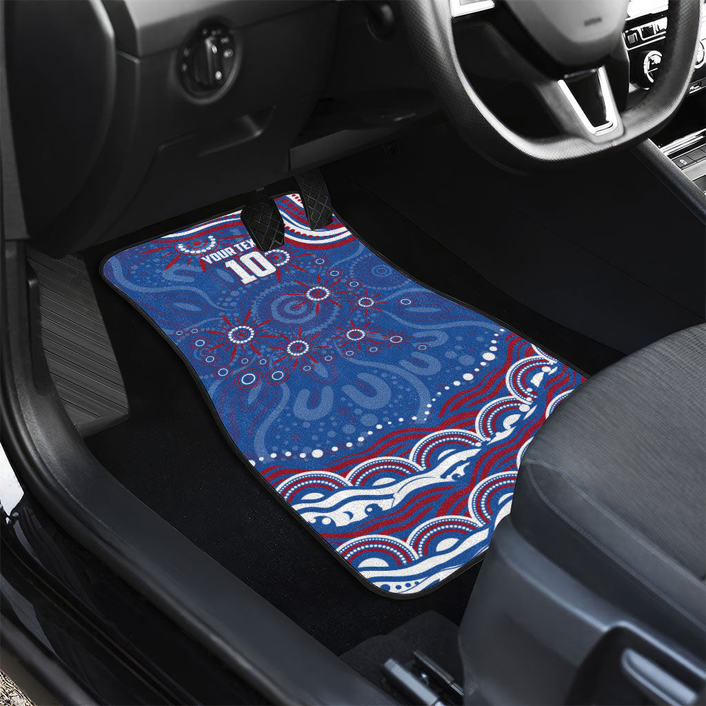 Personalized Western Bulldogs Football Mascot Car Mats Aboriginal Dot Art - Dreamtime Football Mascot