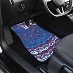 Personalized Western Bulldogs Football Mascot Car Mats Aboriginal Dot Art - Dreamtime Football Mascot