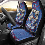 Personalized Western Bulldogs Football Mascot Car Seat Cover Aboriginal Dot Art - Dreamtime Football Mascot