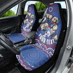 Personalized Western Bulldogs Football Mascot Car Seat Cover Aboriginal Dot Art - Dreamtime Football Mascot