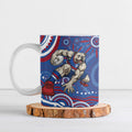 Personalized Western Bulldogs Football Mascot Ceramic Mug Aboriginal Dot Art - Dreamtime Football Mascot