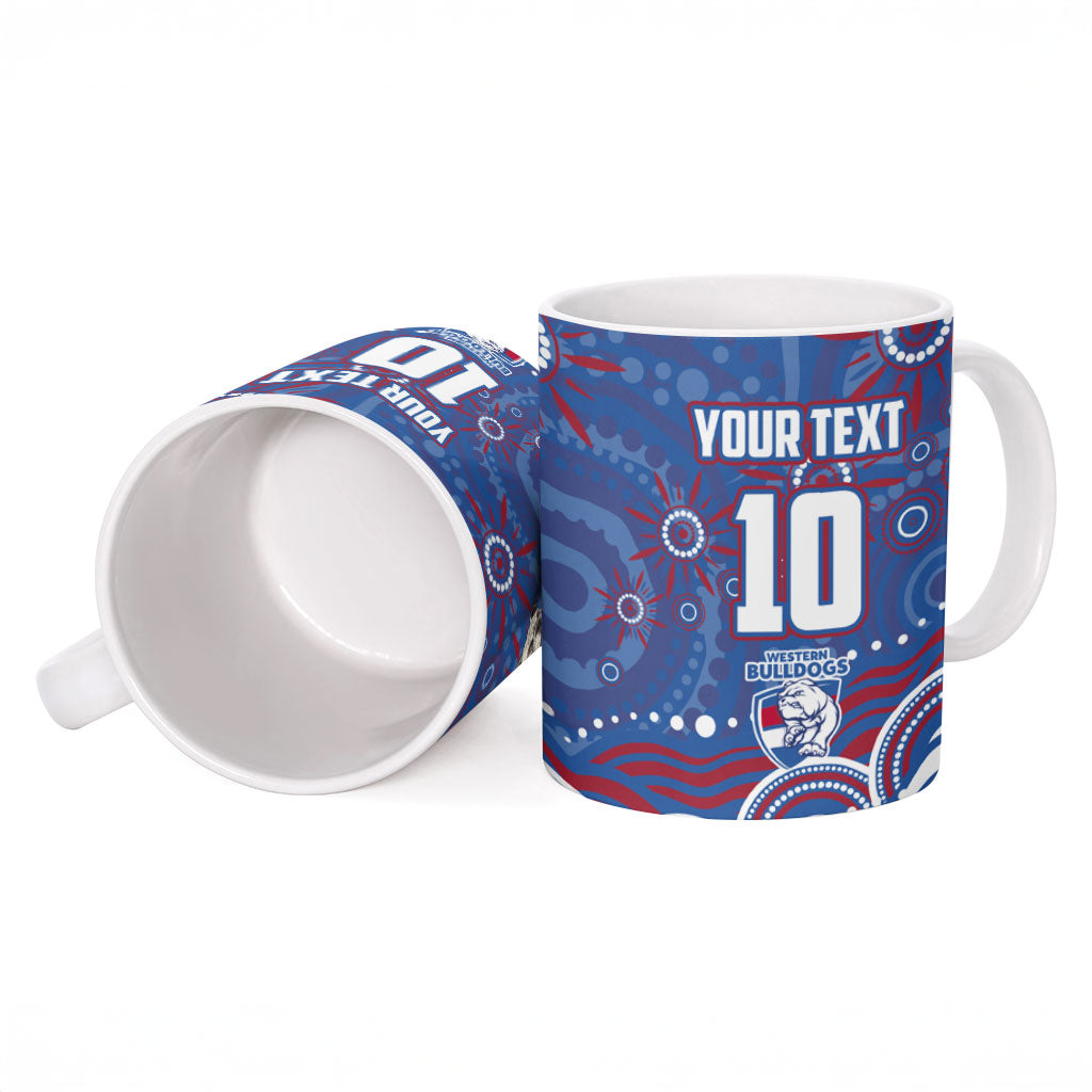 Personalized Western Bulldogs Football Mascot Ceramic Mug Aboriginal Dot Art - Dreamtime Football Mascot