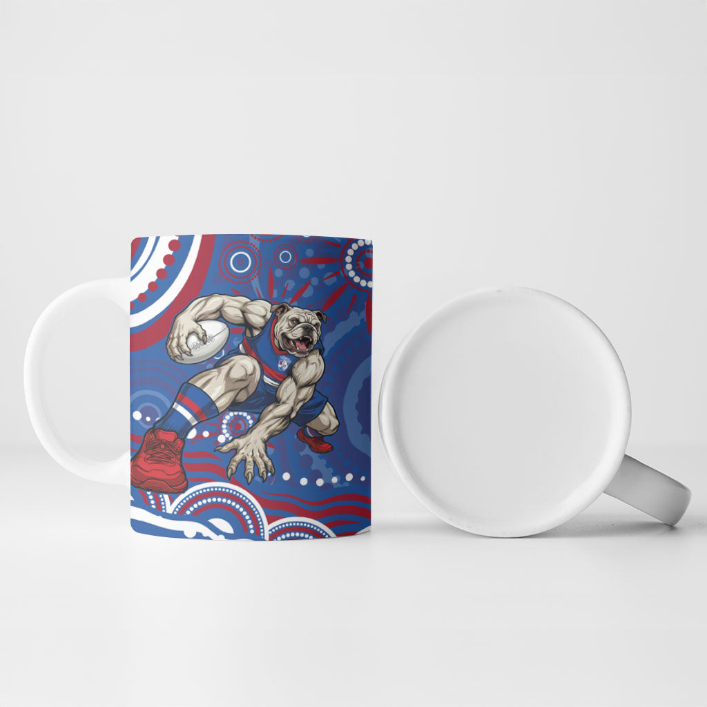 Personalized Western Bulldogs Football Mascot Ceramic Mug Aboriginal Dot Art - Dreamtime Football Mascot
