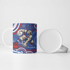 Personalized Western Bulldogs Football Mascot Ceramic Mug Aboriginal Dot Art - Dreamtime Football Mascot