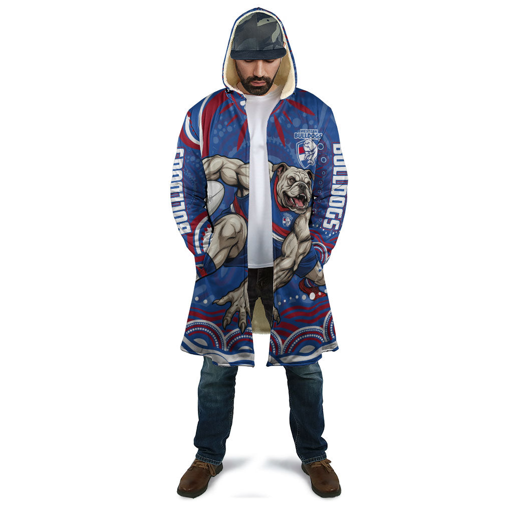 Personalized Western Bulldogs Football Mascot Cloak Aboriginal Dot Art - Dreamtime Football Mascot