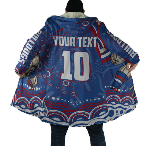 Personalized Western Bulldogs Football Mascot Cloak Aboriginal Dot Art - Dreamtime Football Mascot