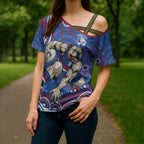 Personalized Western Bulldogs Football Mascot Cross Shoulder Shirt Aboriginal Dot Art - Dreamtime Football Mascot