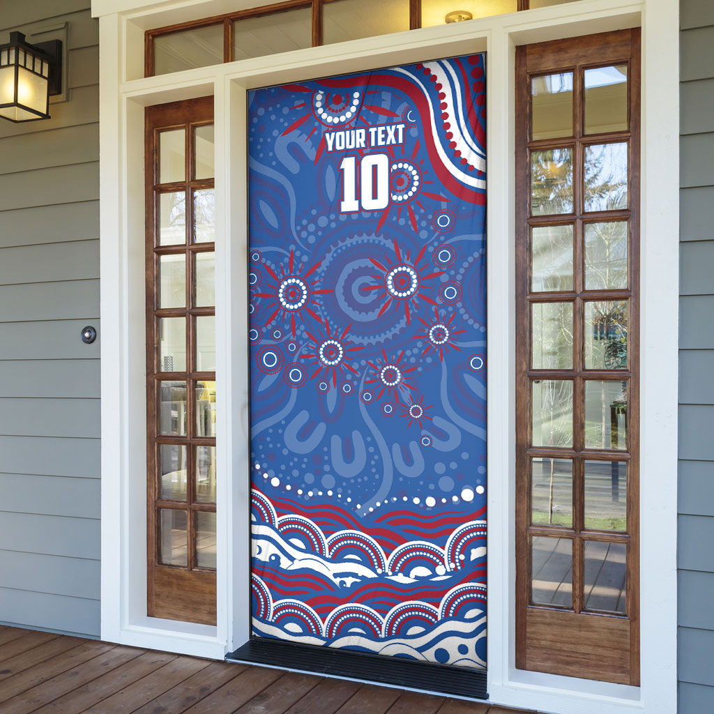 Personalized Western Bulldogs Football Mascot Door Cover Aboriginal Dot Art - Dreamtime Football Mascot
