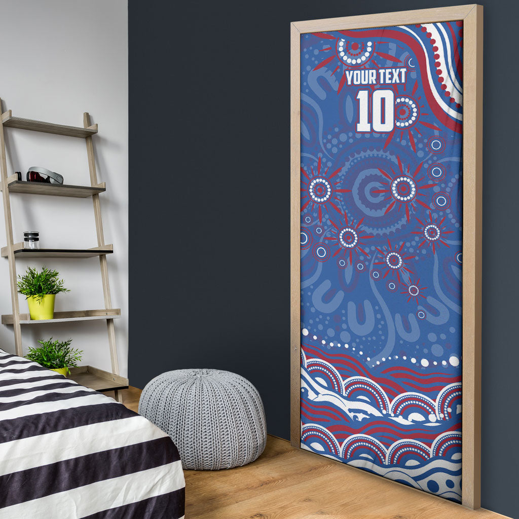 Personalized Western Bulldogs Football Mascot Door Cover Aboriginal Dot Art - Dreamtime Football Mascot