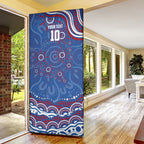 Personalized Western Bulldogs Football Mascot Door Cover Aboriginal Dot Art - Dreamtime Football Mascot