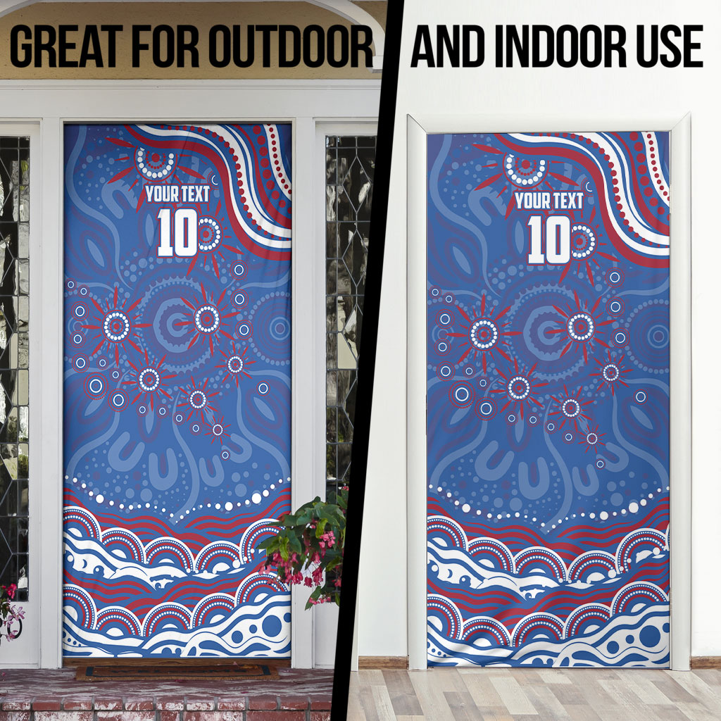 Personalized Western Bulldogs Football Mascot Door Cover Aboriginal Dot Art - Dreamtime Football Mascot