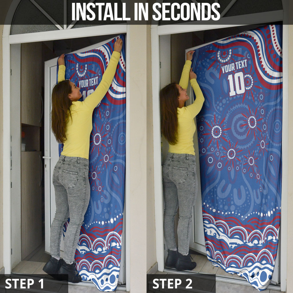 Personalized Western Bulldogs Football Mascot Door Cover Aboriginal Dot Art - Dreamtime Football Mascot