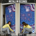 Personalized Western Bulldogs Football Mascot Door Cover Aboriginal Dot Art - Dreamtime Football Mascot