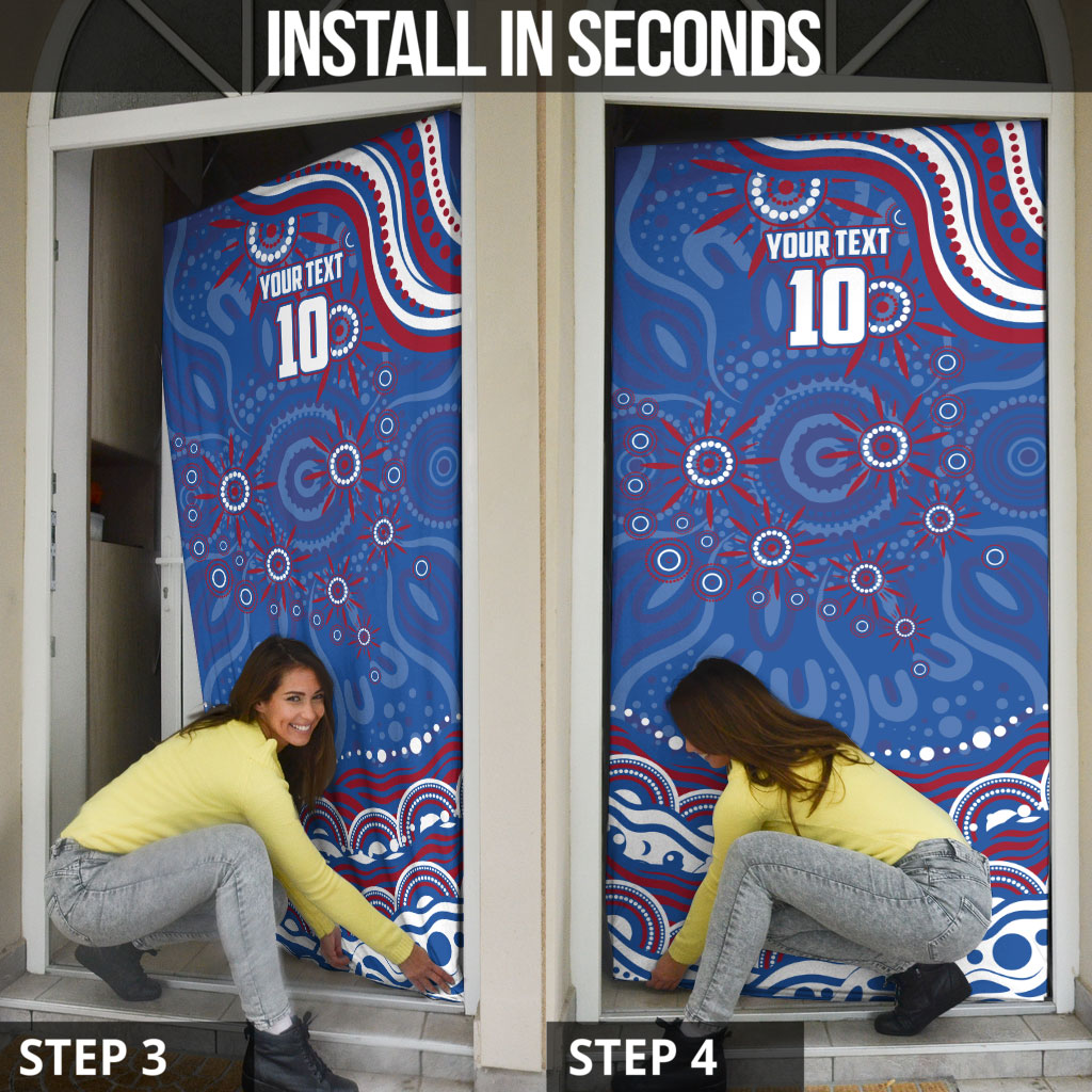 Personalized Western Bulldogs Football Mascot Door Cover Aboriginal Dot Art - Dreamtime Football Mascot