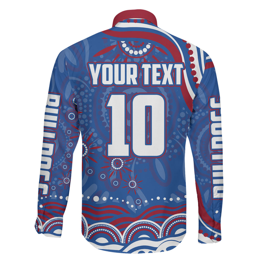 Personalized Western Bulldogs Football Mascot Family Matching Mermaid Dress and Hawaiian Shirt Aboriginal Dot Art - Dreamtime Football Mascot