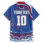 Personalized Western Bulldogs Football Mascot Family Matching Summer Maxi Dress and Hawaiian Shirt Aboriginal Dot Art - Dreamtime Football Mascot
