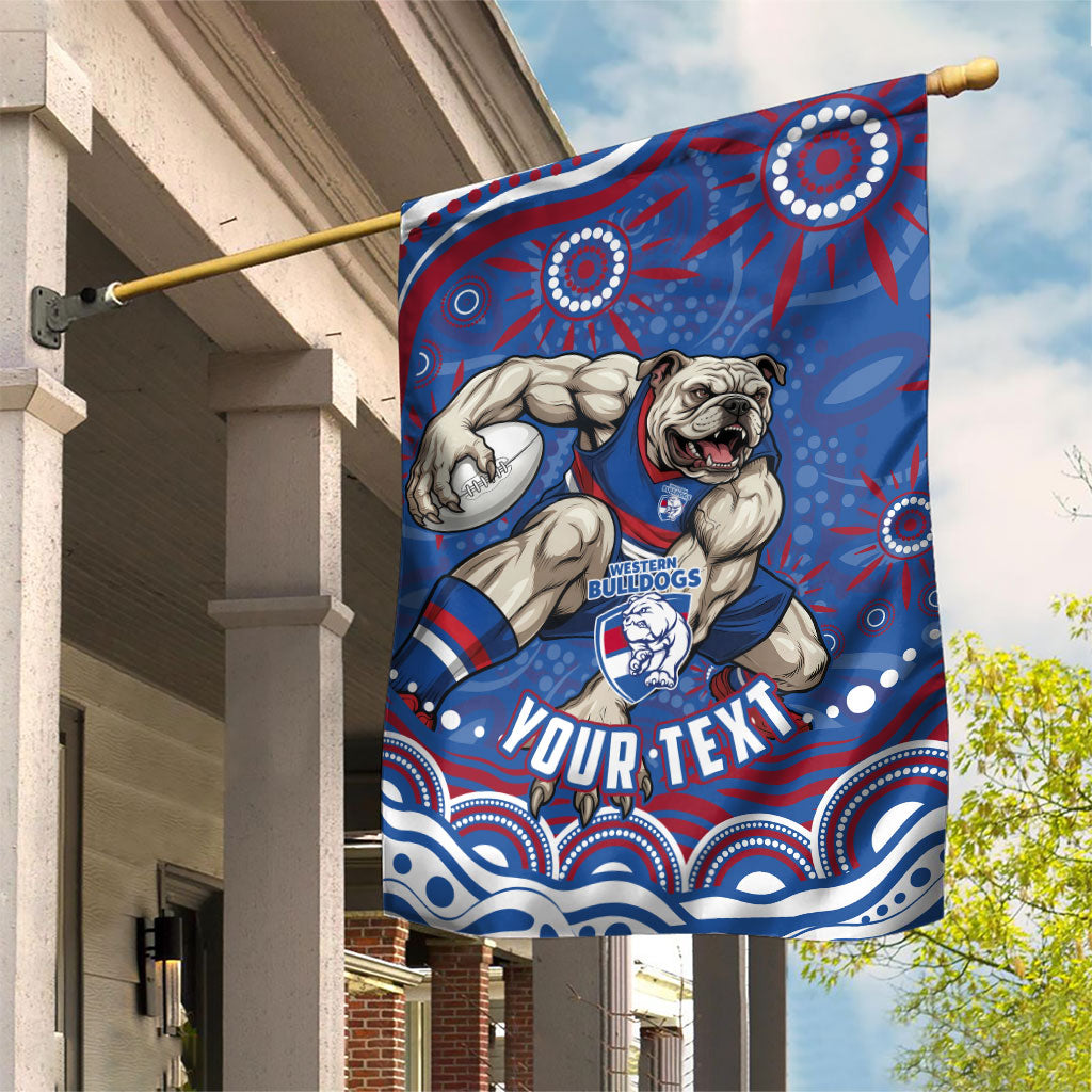 Personalized Western Bulldogs Football Mascot Garden Flag Aboriginal Dot Art - Dreamtime Football Mascot