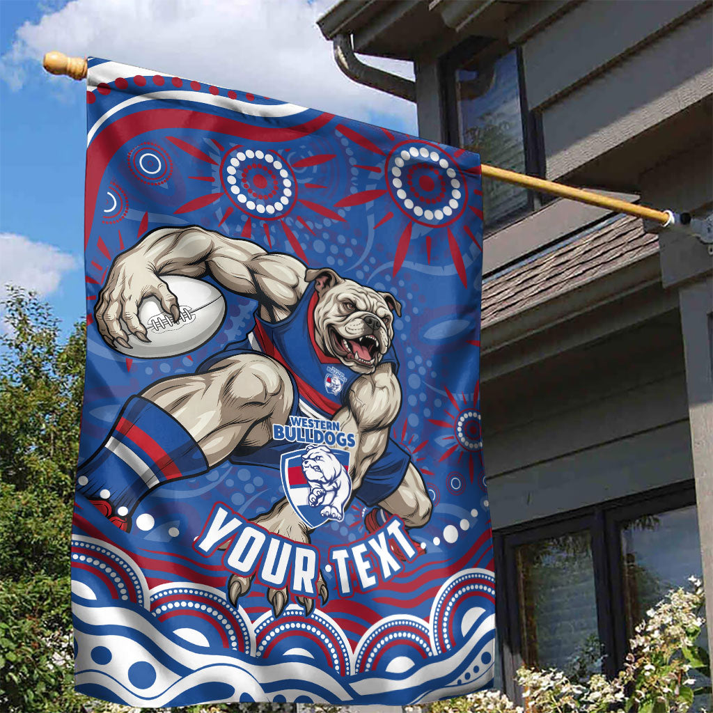 Personalized Western Bulldogs Football Mascot Garden Flag Aboriginal Dot Art - Dreamtime Football Mascot