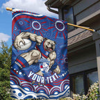 Personalized Western Bulldogs Football Mascot Garden Flag Aboriginal Dot Art - Dreamtime Football Mascot