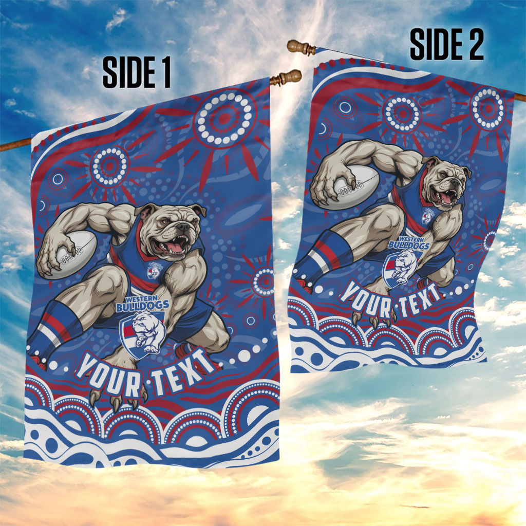 Personalized Western Bulldogs Football Mascot Garden Flag Aboriginal Dot Art - Dreamtime Football Mascot