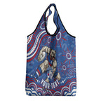 Personalized Western Bulldogs Football Mascot Grocery Bag Aboriginal Dot Art - Dreamtime Football Mascot