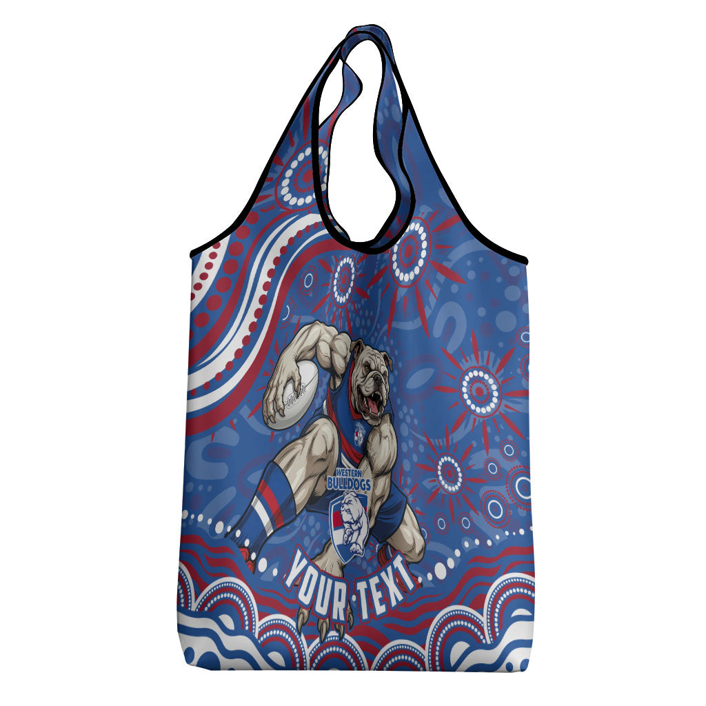 Personalized Western Bulldogs Football Mascot Grocery Bag Aboriginal Dot Art - Dreamtime Football Mascot