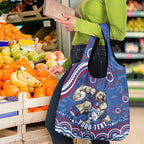 Personalized Western Bulldogs Football Mascot Grocery Bag Aboriginal Dot Art - Dreamtime Football Mascot