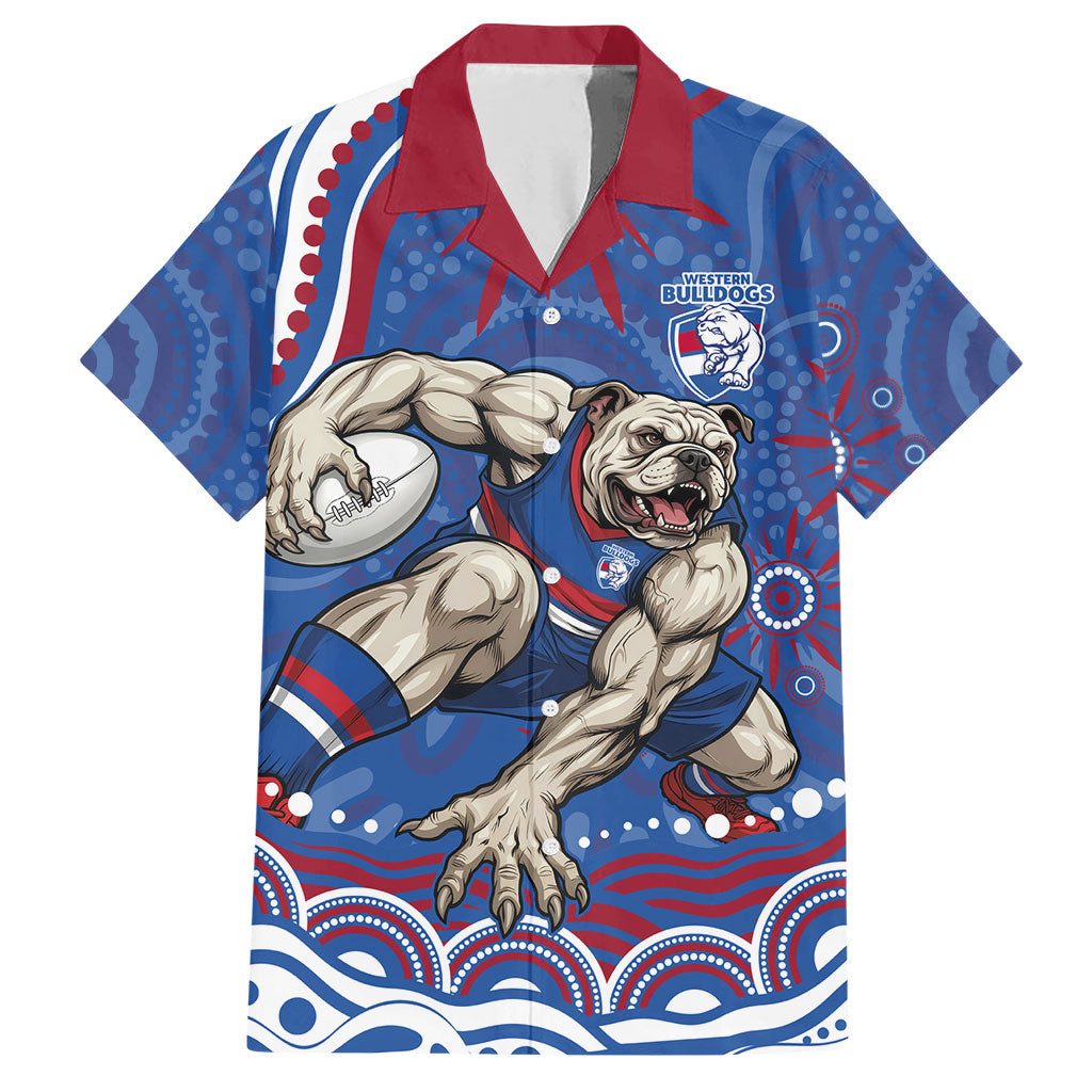Personalized Western Bulldogs Football Mascot Hawaiian Shirt Aboriginal Dot Art - Dreamtime Football Mascot