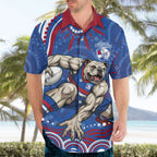 Personalized Western Bulldogs Football Mascot Hawaiian Shirt Aboriginal Dot Art - Dreamtime Football Mascot