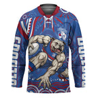 Personalized Western Bulldogs Football Mascot Hockey Jersey Aboriginal Dot Art - Dreamtime Football Mascot