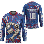 Personalized Western Bulldogs Football Mascot Hockey Jersey Aboriginal Dot Art - Dreamtime Football Mascot