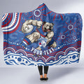 Personalized Western Bulldogs Football Mascot Hooded Blanket Aboriginal Dot Art - Dreamtime Football Mascot