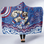 Personalized Western Bulldogs Football Mascot Hooded Blanket Aboriginal Dot Art - Dreamtime Football Mascot