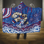 Personalized Western Bulldogs Football Mascot Hooded Blanket Aboriginal Dot Art - Dreamtime Football Mascot