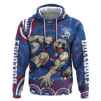 Personalized Western Bulldogs Football Mascot Hoodie Aboriginal Dot Art - Dreamtime Football Mascot