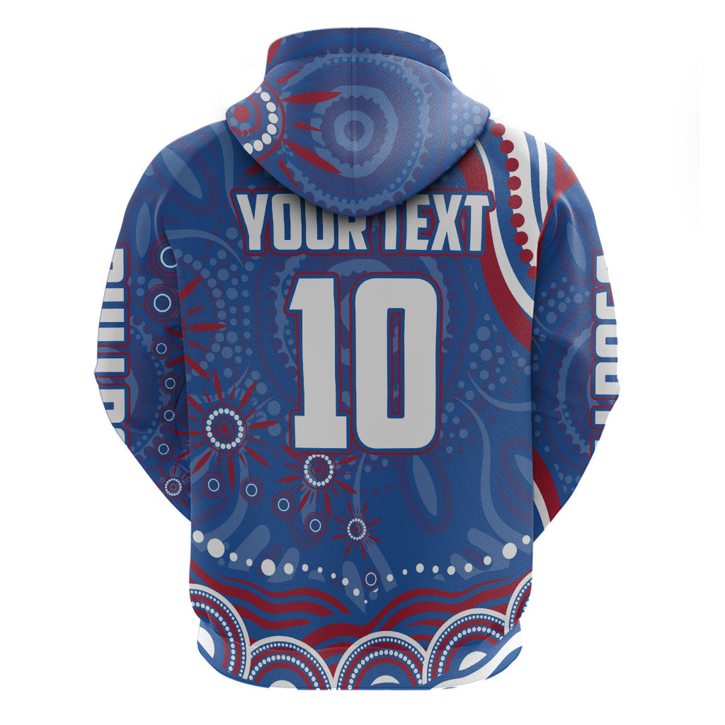 Personalized Western Bulldogs Football Mascot Hoodie Aboriginal Dot Art - Dreamtime Football Mascot