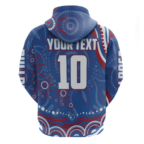 Personalized Western Bulldogs Football Mascot Hoodie Aboriginal Dot Art - Dreamtime Football Mascot