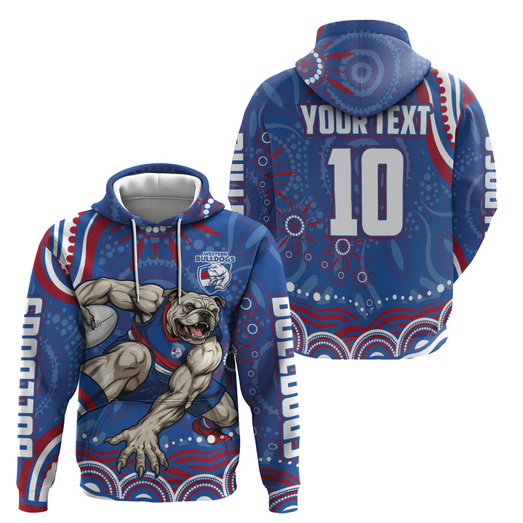 Personalized Western Bulldogs Football Mascot Hoodie Aboriginal Dot Art - Dreamtime Football Mascot