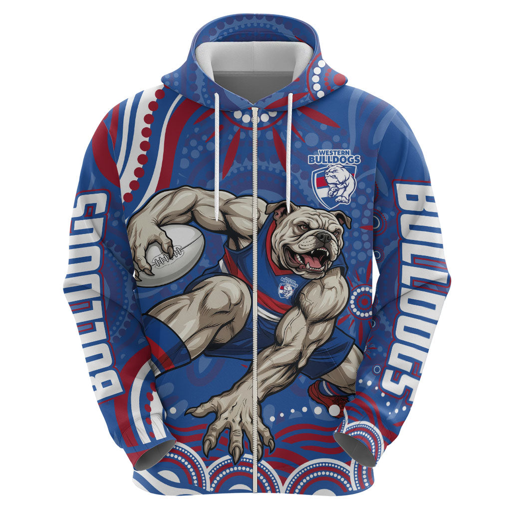 Personalized Western Bulldogs Football Mascot Hoodie Aboriginal Dot Art - Dreamtime Football Mascot