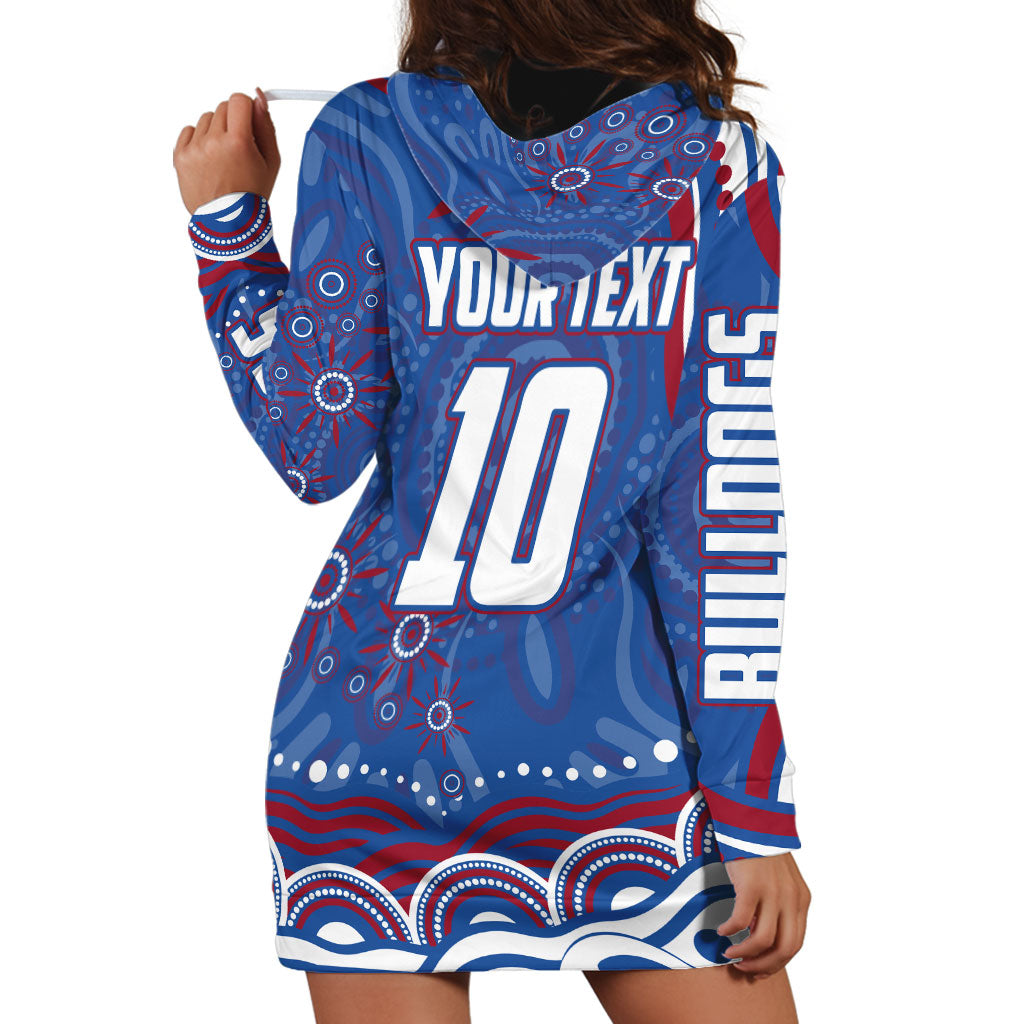 Personalized Western Bulldogs Football Mascot Hoodie Dress Aboriginal Dot Art - Dreamtime Football Mascot