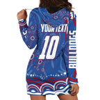 Personalized Western Bulldogs Football Mascot Hoodie Dress Aboriginal Dot Art - Dreamtime Football Mascot