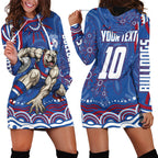 Personalized Western Bulldogs Football Mascot Hoodie Dress Aboriginal Dot Art - Dreamtime Football Mascot