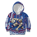 Personalized Western Bulldogs Football Mascot Kid Hoodie Aboriginal Dot Art - Dreamtime Football Mascot