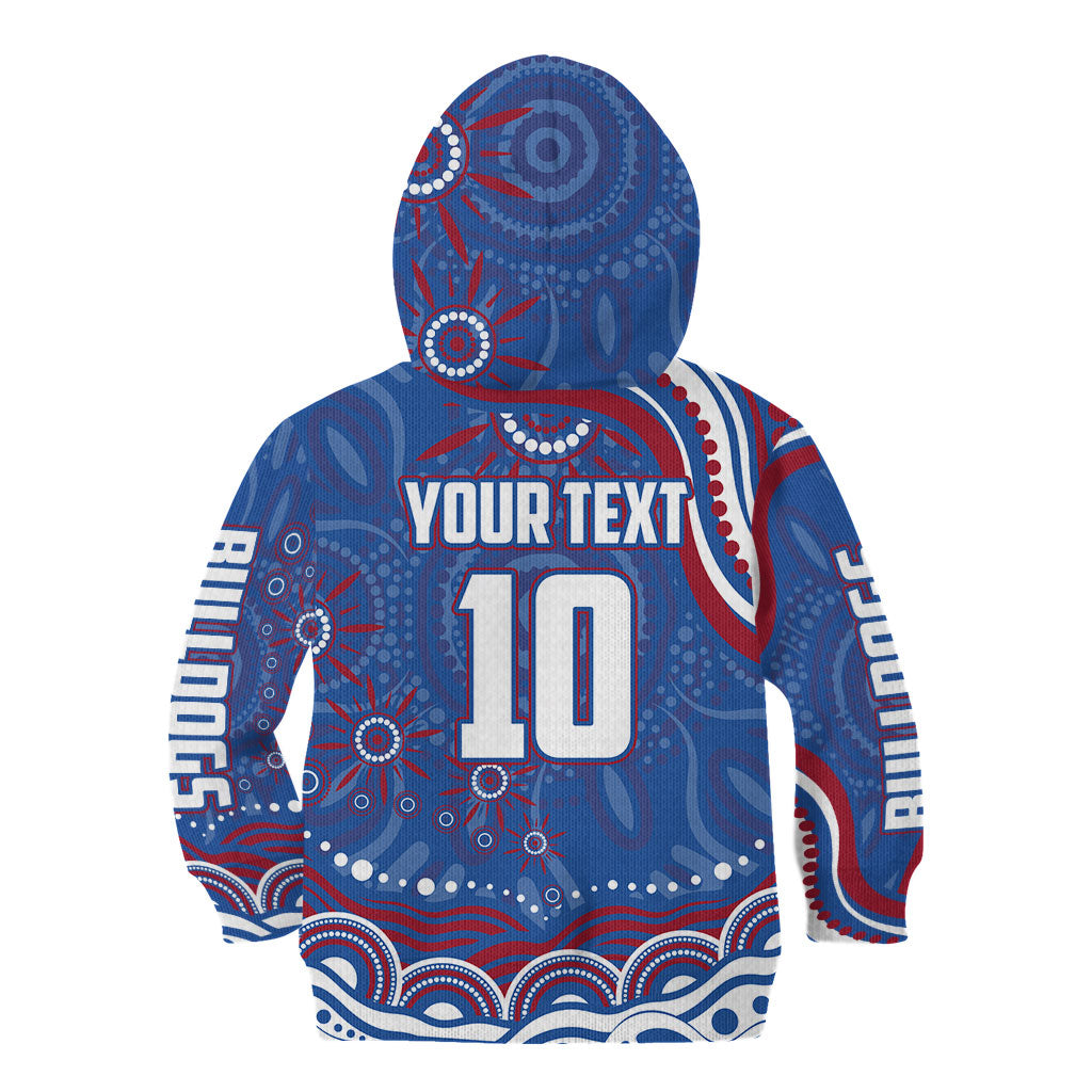 Personalized Western Bulldogs Football Mascot Kid Hoodie Aboriginal Dot Art - Dreamtime Football Mascot