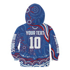 Personalized Western Bulldogs Football Mascot Kid Hoodie Aboriginal Dot Art - Dreamtime Football Mascot