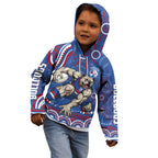 Personalized Western Bulldogs Football Mascot Kid Hoodie Aboriginal Dot Art - Dreamtime Football Mascot