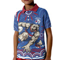 Personalized Western Bulldogs Football Mascot Kid Polo Shirt Aboriginal Dot Art - Dreamtime Football Mascot