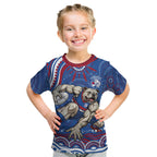 Personalized Western Bulldogs Football Mascot Kid T Shirt Aboriginal Dot Art - Dreamtime Football Mascot